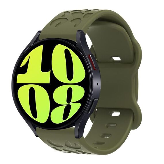 Cinturino per orologio in silicone con fibbia a farfalla e stampa leopardata Kalebol da 22 mm (verde militare)