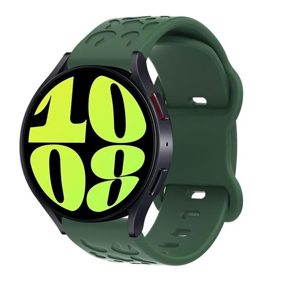 Cinturino per orologio in silicone con fibbia a farfalla e stampa leopardata Kalebol da 22 mm (verde scuro)