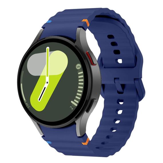 Per Samsung Galaxy Watch 7 / 6 / 5 / 4 Cinturino in silicone con cuciture a onda Kalebol (blu notte)