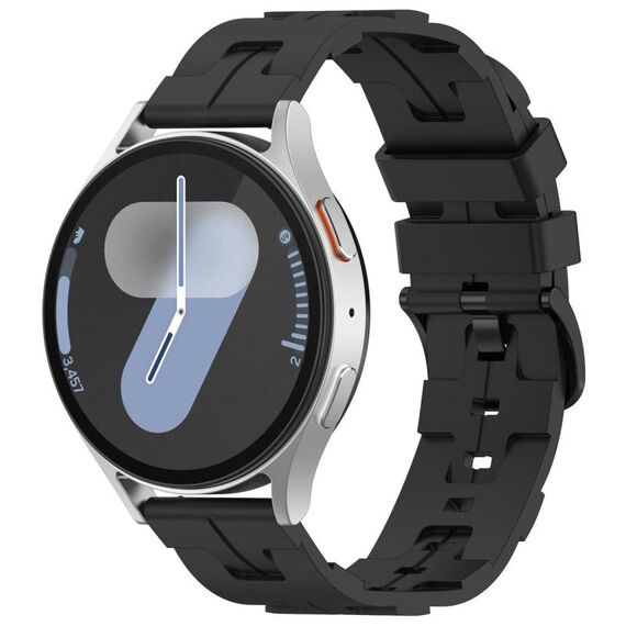 Cinturino per orologio in silicone con fibbia nera a coda tonda Kalebol da 20 mm (nero)