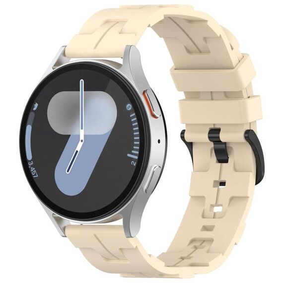 Cinturino per orologio in silicone con fibbia nera Kalebol tinta unita da 20 mm (colore crema)