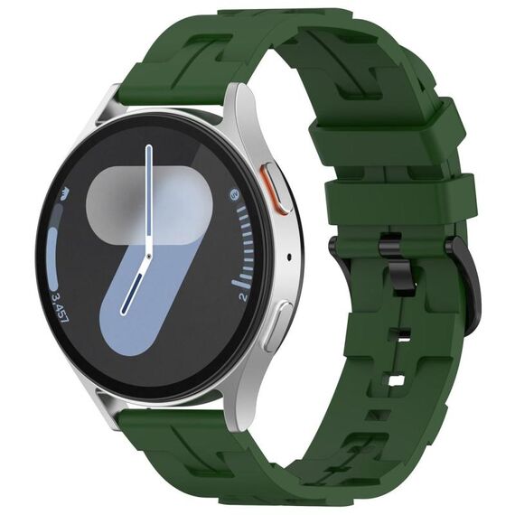 Cinturino per orologio in silicone con fibbia nera Kalebol tinta unita da 22 mm (verde militare)
