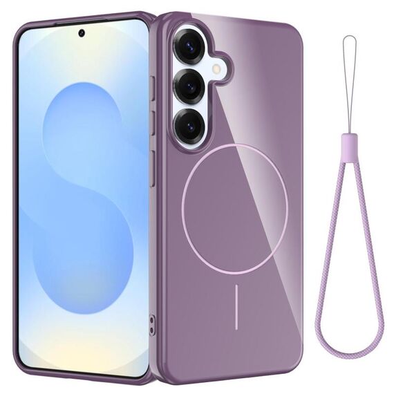 Custodia antiurto in TPU lucido con cordino per Samsung Galaxy S23 FE 5G (viola)