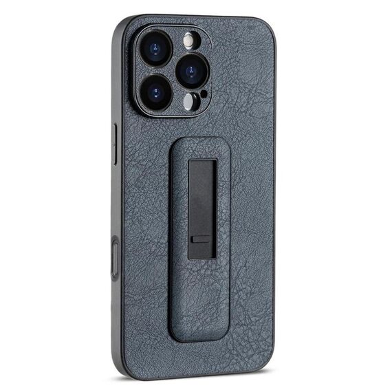 Per iPhone 16 Pro Max Custodia antiurto con supporto push-pull in pelle PU (nero)