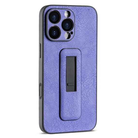 Per iPhone 16 Pro Max Custodia antiurto con supporto push-pull in pelle PU (viola)