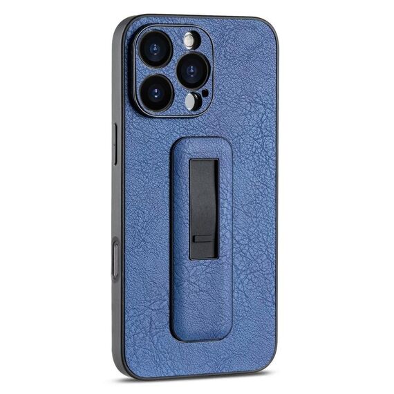 Per iPhone 16 Pro Max Custodia antiurto con supporto push-pull in pelle PU (blu)