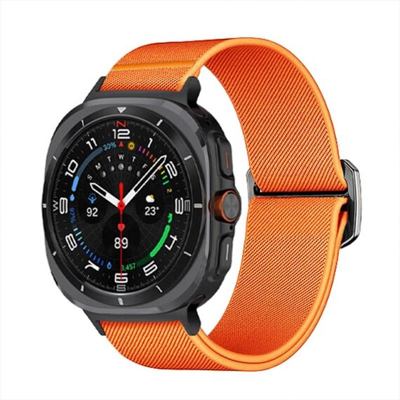Per Samsung Galaxy Watch Ultra 47mm Kalebol Elastic Nylon Watch Band (Arancione)