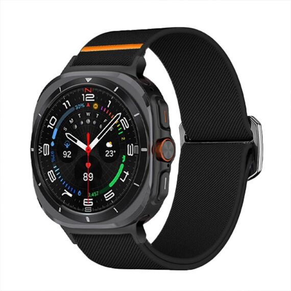 Per Samsung Galaxy Watch Ultra 47mm Kalebol Elastic Nylon Watch Band (Nero)