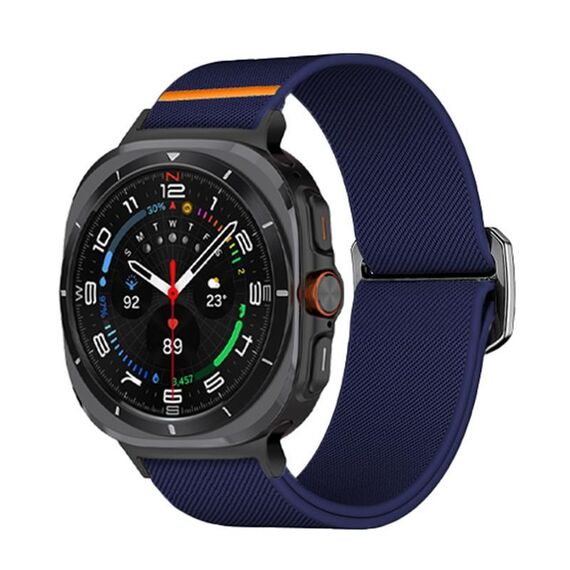 Per Samsung Galaxy Watch Ultra 47mm Kalebol Elastic Nylon Watch Band (Blu notte)