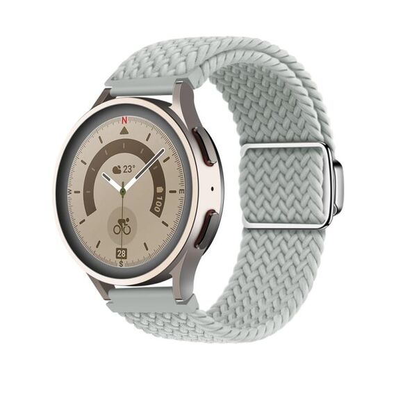 Cinturino per orologio con fibbia magnetica intrecciata in nylon Kalebol da 20 mm (grigio chiaro)