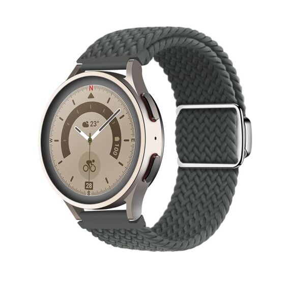 Cinturino per orologio con fibbia magnetica intrecciata in nylon Kalebol da 20 mm (grigio siderale)