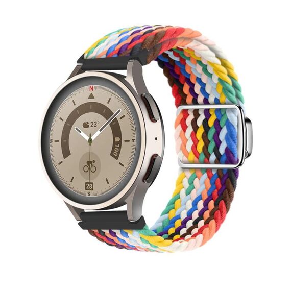 Cinturino per orologio con fibbia magnetica in nylon intrecciato Kalebol da 22 mm (arcobaleno ufficiale)