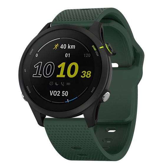 Cinturino per orologio in silicone con fibbia borchiata Kalebol Dot da 20 mm (verde scuro)