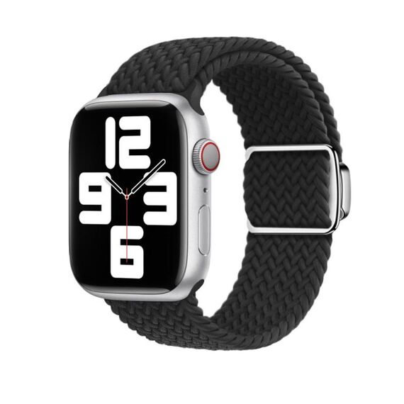 Per Apple Watch 42mm / 41mm / 40mm / 38mm Kalebol Nylon Loop Cinturino con fibbia magnetica (nero)