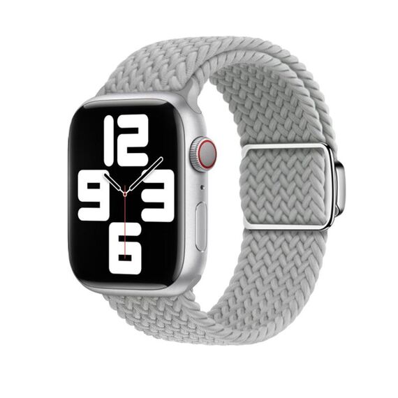 Per Apple Watch 42mm / 41mm / 40mm / 38mm Kalebol Nylon Loop Cinturino con fibbia magnetica (grigio chiaro)