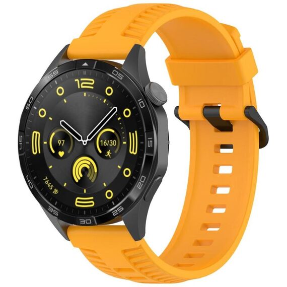 Cinturino per orologio in silicone con fibbia nera Kalebol da 20 mm (giallo)