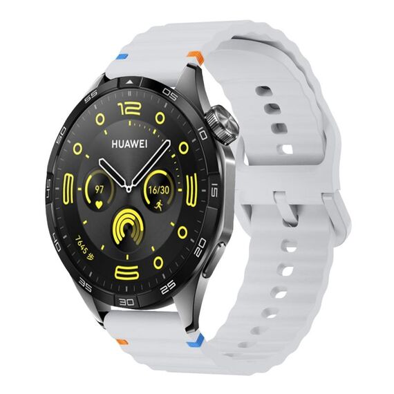 Cinturino per orologio in silicone Kalebol Wave Stitch da 20 mm (grigio chiaro)