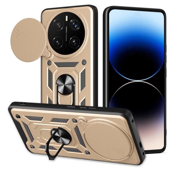 Per Honor Magic7 Pro Custodia per fotocamera scorrevole in TPU+PC (oro)