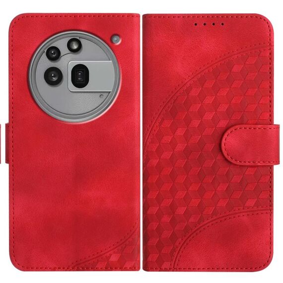 Per Nothing Phone 3a Pro Custodia in pelle con motivo a testa di elefante e cordino (rosso)