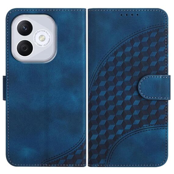 Custodia in pelle con cordino per telefono con testa di elefante in rilievo per Honor 400 Lite (blu reale)