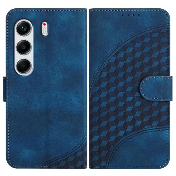 Per Tecno Camon 40 4G Custodia in pelle con stampa testa di elefante e cordino (blu reale)