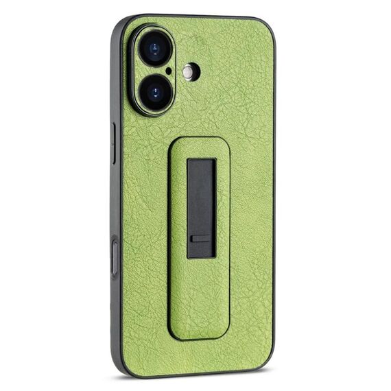 Per iPhone 16 Plus Custodia antiurto con supporto push-pull in pelle PU (verde)