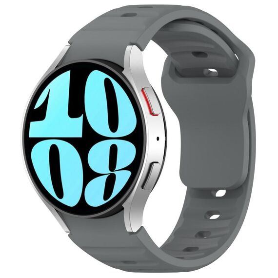 Per Samsung Galaxy Watch7 / 6 / 5 Kalebol Reverse Buckle Wave Pattern Silicone Strap (grigio siderale)