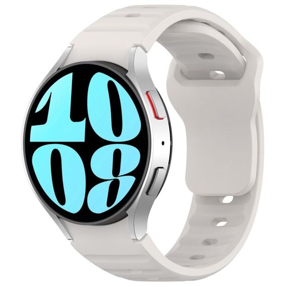 Per Samsung Galaxy Watch7 / 6 / 5 Kalebol Reverse Buckle Wave Pattern Silicone Strap (Starlight)