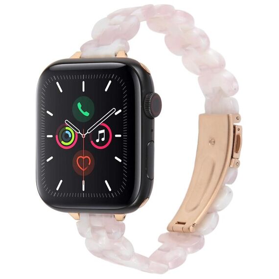 Per Apple Watch 46mm / 49mm / 45mm / 44mm Cinturino in resina ovale (fiore rosa)