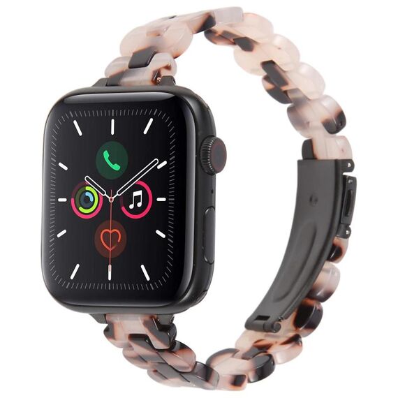 Per Apple Watch 46mm / 49mm / 45mm / 44mm Cinturino in resina ovale (fiore grigio chiaro)