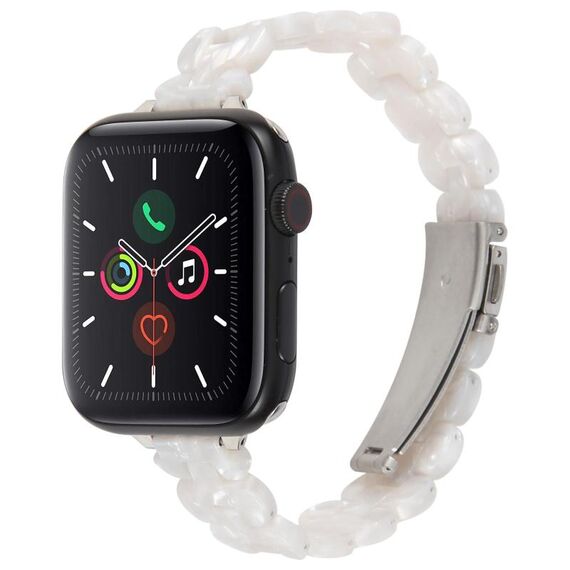 Per Apple Watch 42mm / 41mm / 40mm / 38mm Cinturino ovale in resina (bianco flash)