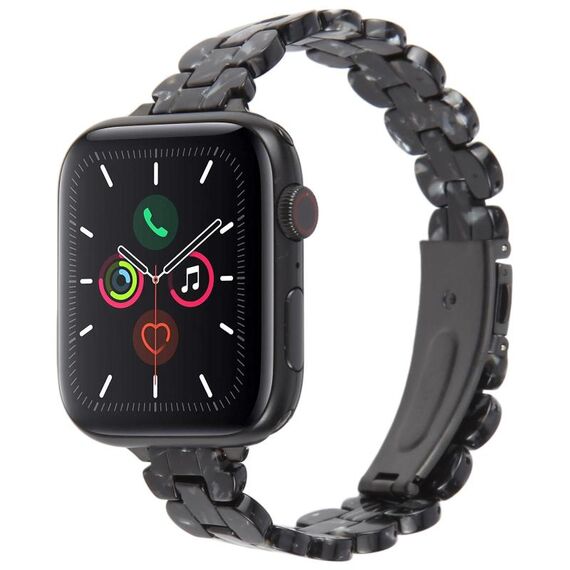 Per Apple Watch 42mm / 41mm / 40mm / 38mm Cinturino ovale in resina (nero flash)