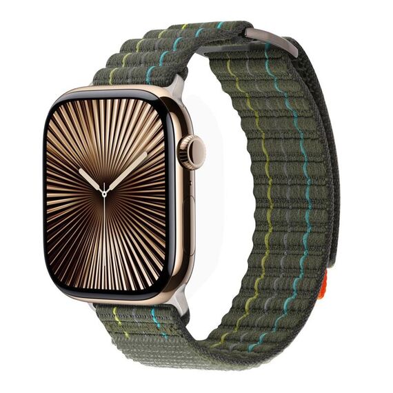 Per Apple Watch 42mm / 41mm / 40mm / 38mm Kalebol Cinturino sportivo in nylon a doppia sezione (verde)