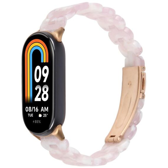 Per Xiaomi Smart Band 9/8 Cinturino in resina ovale (fiore rosa)