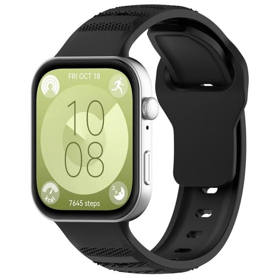 Per Huawei Watch Fit 3 Kalevol Cinturino in silicone con motivo a pois (nero)