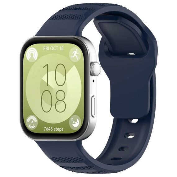 Per Huawei Watch Fit 3 Kalevol Cinturino in silicone con motivo a pois (blu notte)