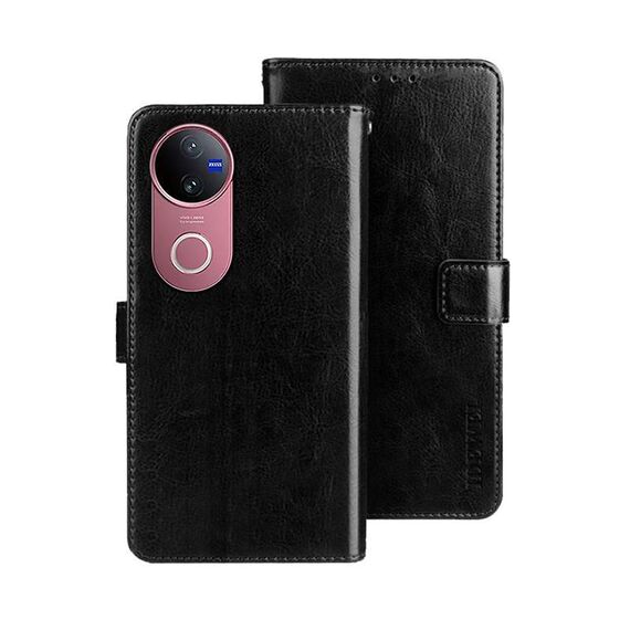 Per vivo V50 5G Global idewei Crazy Horse Texture Custodia in pelle per telefono (nero)