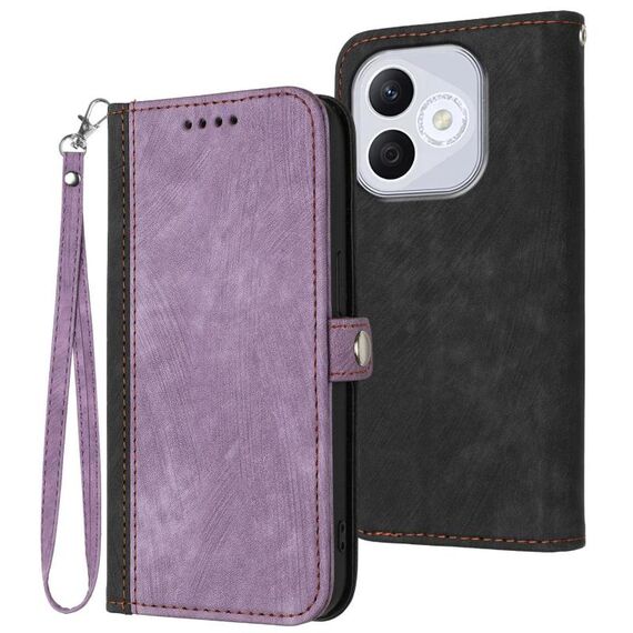 Per Honor 400 Lite Custodia in pelle con cinturino a doppia piega e fibbia laterale (viola)