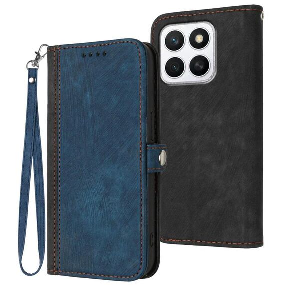 Per Honor X8c 4G Custodia in pelle con cinturino a doppia piega e fibbia laterale (Royal)