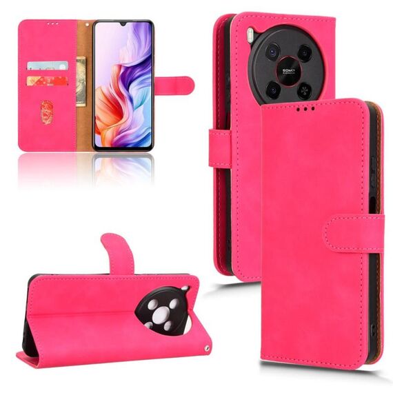 Per ZTE Blade V70 Max Custodia in pelle magnetica con chiusura magnetica (rosso rosa)