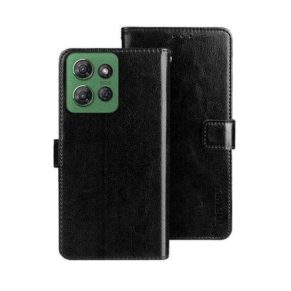 Per Motorola Moto G Power 2025 idewei Crazy Horse Texture Custodia in pelle per telefono (nero)