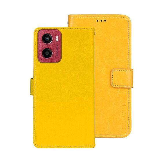Per Motorola Moto G05 idewei Crazy Horse Texture Custodia in pelle per telefono (giallo)