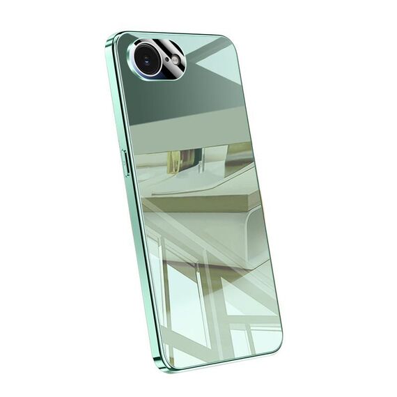 Per iPhone 16e Custodia per telefono antiurto con airbag a copertura totale in cristallo di ghiaccio galvanizzato (verde)