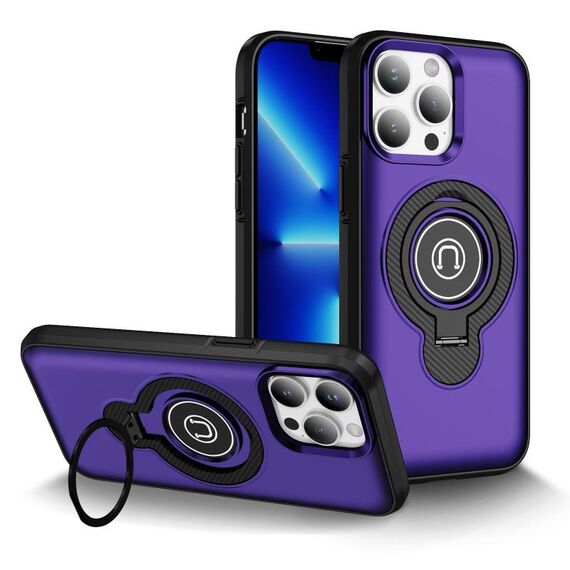 Per iPhone 13 Pro Custodia magnetica per telefono con supporto ad anello (viola)