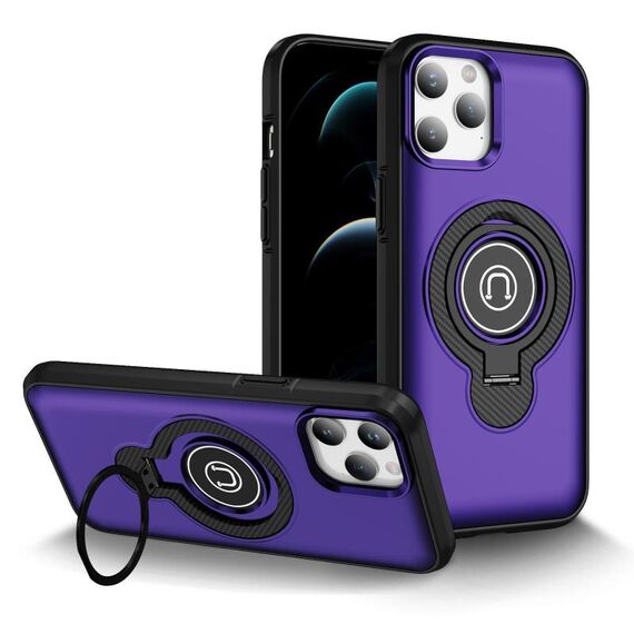 Per iPhone 12 Pro Max Custodia magnetica con supporto ad anello (viola)