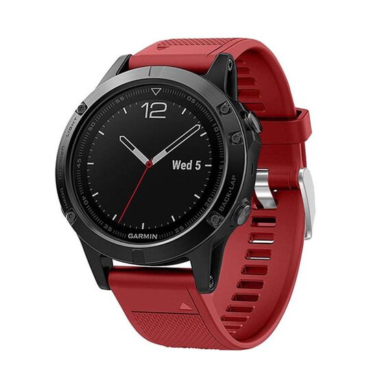 Per Garmin QuickFit Kalebol 22mm cinturino in silicone con trama a rombo (rosso)