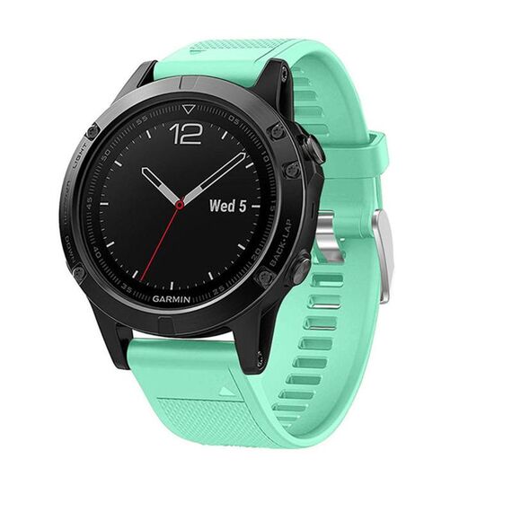 Per Garmin QuickFit Kalebol 22mm cinturino in silicone con trama a rombo (verde acqua)