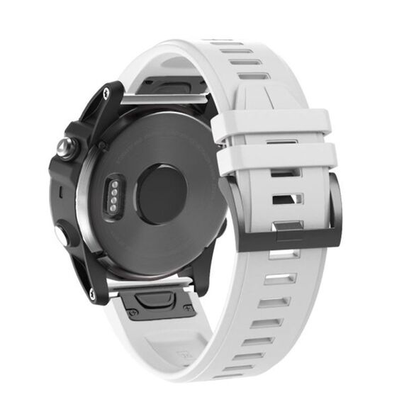 Per Garmin QuickFit 26mm Kalebol Plain Texture Cinturino in silicone per orologio (bianco)