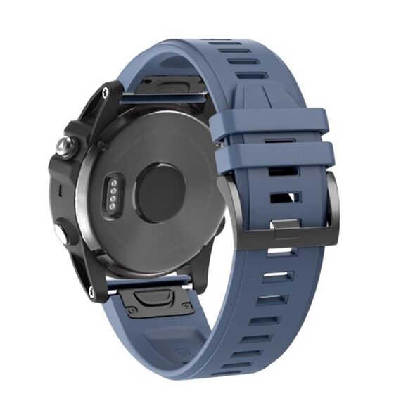 Per Garmin QuickFit 26mm Kalebol Plain Texture Cinturino in silicone per orologio (blu navy)