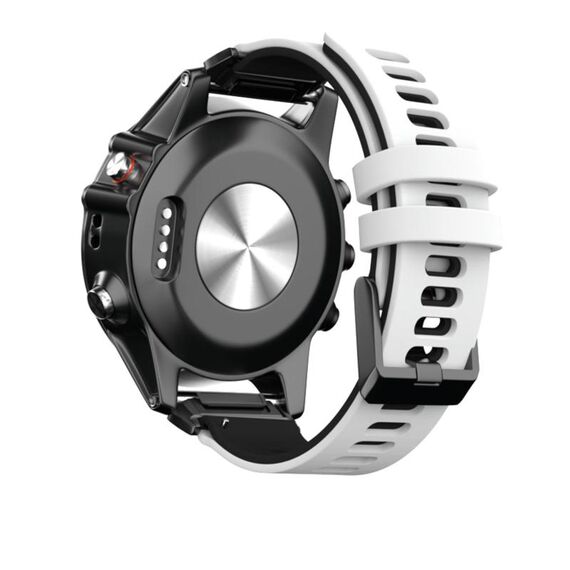 Per Garmin QuickFit 22mm Kalebol Cinturino in silicone a due strati (bianco nero)